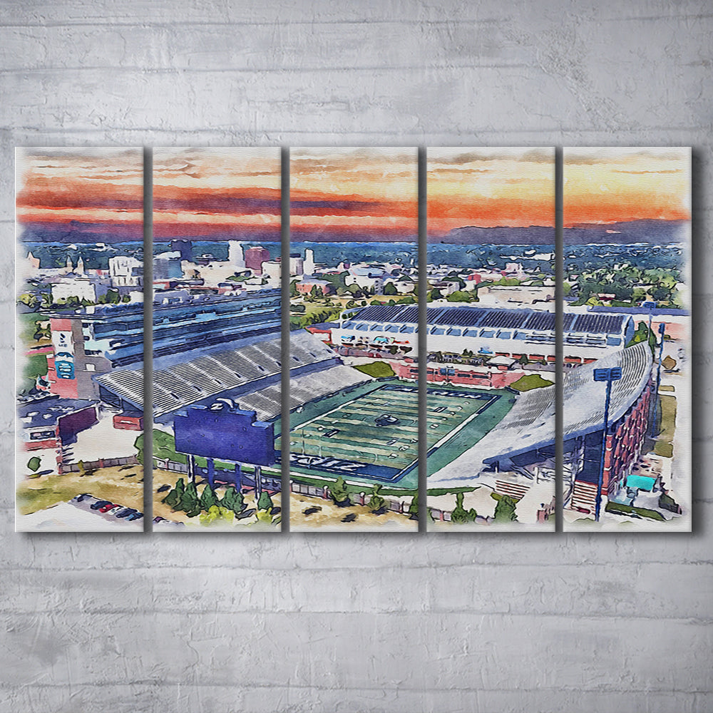 InfoCision Stadium  Summa Field WaterColor, Akron Ohio Watercolor, Sport Art, Extra Large Canvas Print Wall Art
