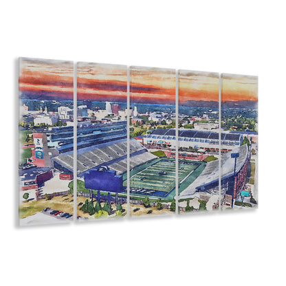 InfoCision Stadium  Summa Field WaterColor, Akron Ohio Watercolor, Sport Art, Extra Large Canvas Print Wall Art