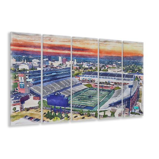 InfoCision Stadium  Summa Field WaterColor, Akron Ohio Watercolor, Sport Art, Extra Large Canvas Print Wall Art