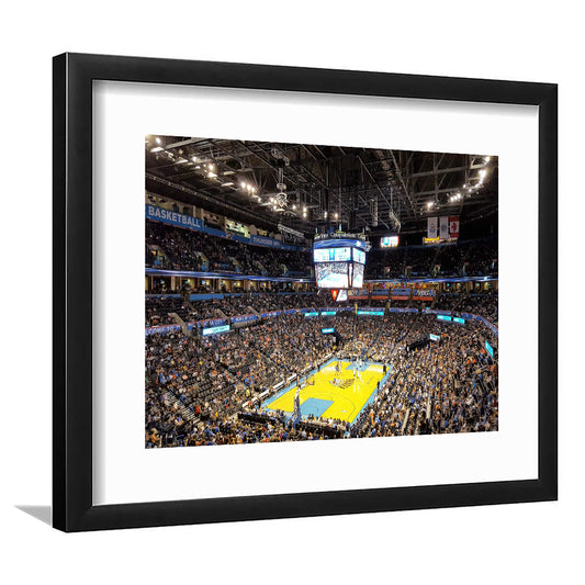 Inside American Airlines Arena, Stadium Canvas, Sport Art, Gift for him, White Border Framed Art Print Wall Decor