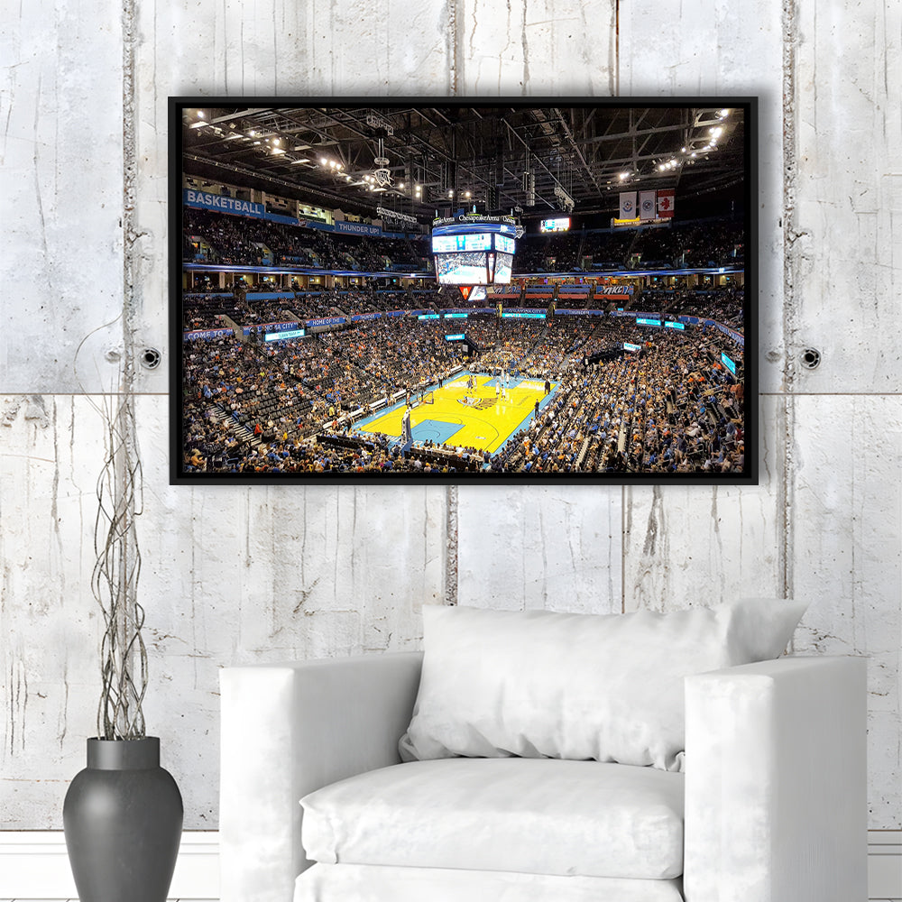 Inside American Airlines Arena, Stadium Canvas, Sport Art, Framed Canvas Print Wall Art, Floating Frame