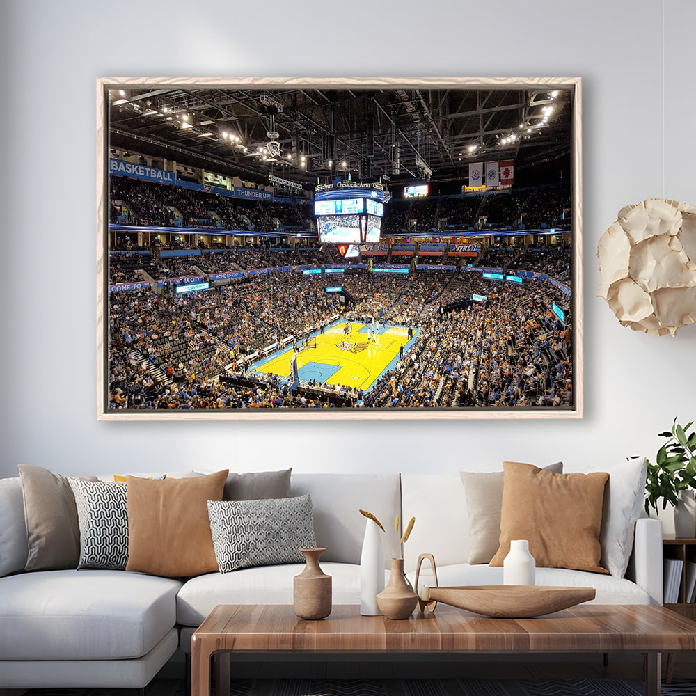 Inside American Airlines Arena, Stadium Canvas, Sport Art, Framed Canvas Print Wall Art, Floating Frame