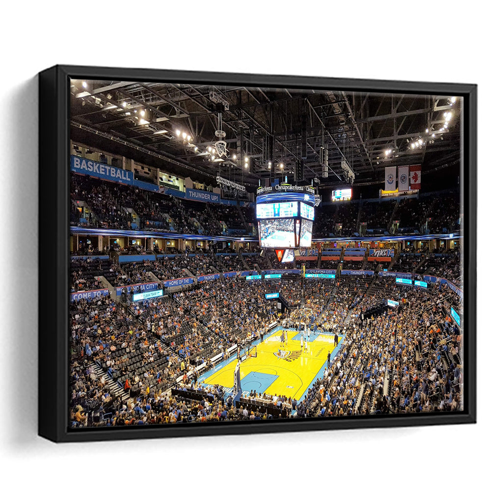 Inside American Airlines Arena, Stadium Canvas, Sport Art, Framed Canvas Print Wall Art, Floating Frame