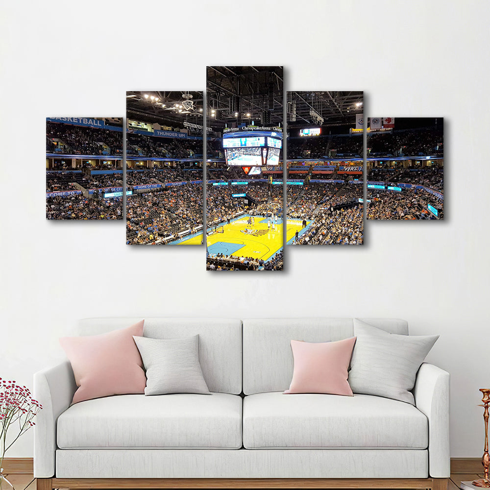 Inside American Airlines Arena, Stadium Canvas, Sport Art, Gift for him, 5 Panel, Large Canvas, Canvas Print Wall Art