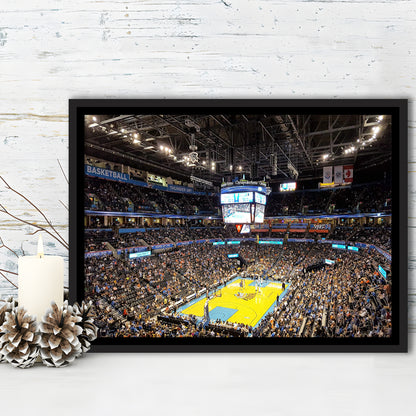 Inside American Airlines Arena, Stadium Canvas, Sport Art, Framed Canvas Print Wall Art, Floating Frame