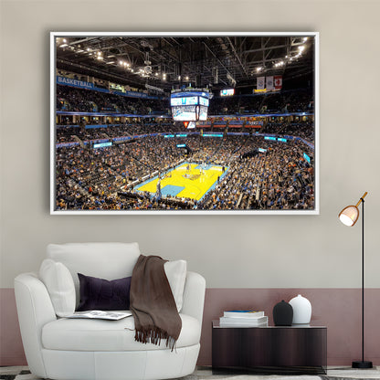 Inside American Airlines Arena, Stadium Canvas, Sport Art, Framed Canvas Print Wall Art, Floating Frame