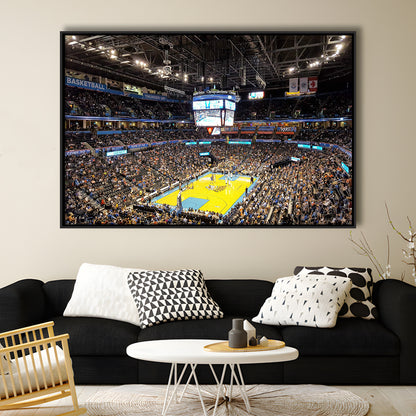 Inside American Airlines Arena, Stadium Canvas, Sport Art, Framed Canvas Print Wall Art, Floating Frame