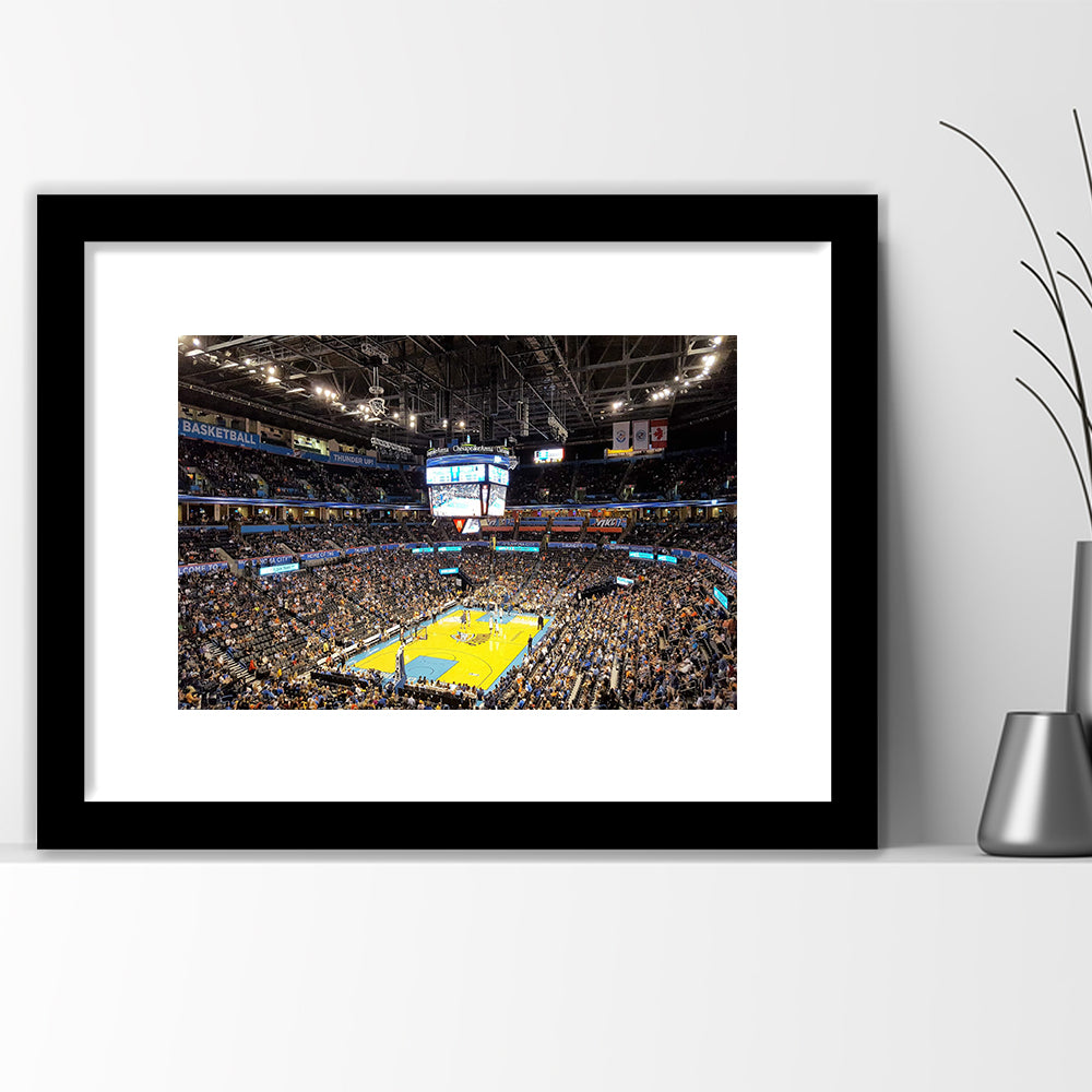 Inside American Airlines Arena, Stadium Canvas, Sport Art, Gift for him, White Border Framed Art Print Wall Decor