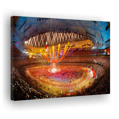 Inside Beijing Olympic Stadium, Stadium Canvas, Sport Art, Gift for him, Man Cave Decor, Art Print, Canvas Print Wall Art