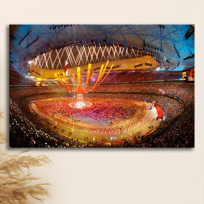 Inside Beijing Olympic Stadium, Stadium Canvas, Sport Art, Gift for him, Man Cave Decor, Art Print, Canvas Print Wall Art