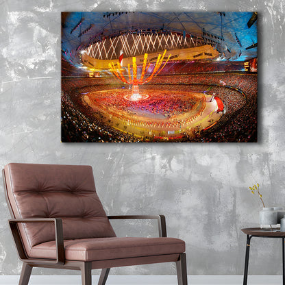 Inside Beijing Olympic Stadium, Stadium Canvas, Sport Art, Gift for him, Man Cave Decor, Art Print, Canvas Print Wall Art
