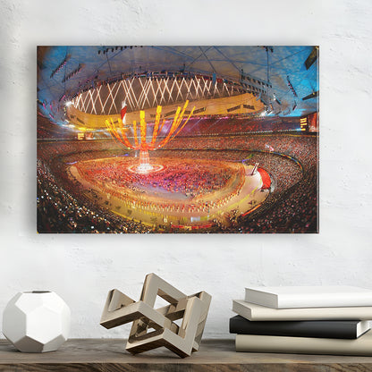 Inside Beijing Olympic Stadium, Stadium Canvas, Sport Art, Gift for him, Man Cave Decor, Art Print, Canvas Print Wall Art