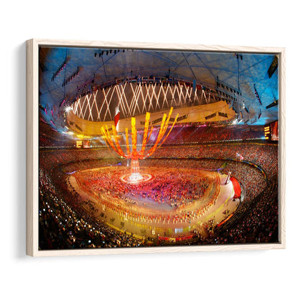 Inside Beijing Olympic Stadium, Stadium Canvas, Sport Art, Framed Canvas Print Wall Art, Floating Frame