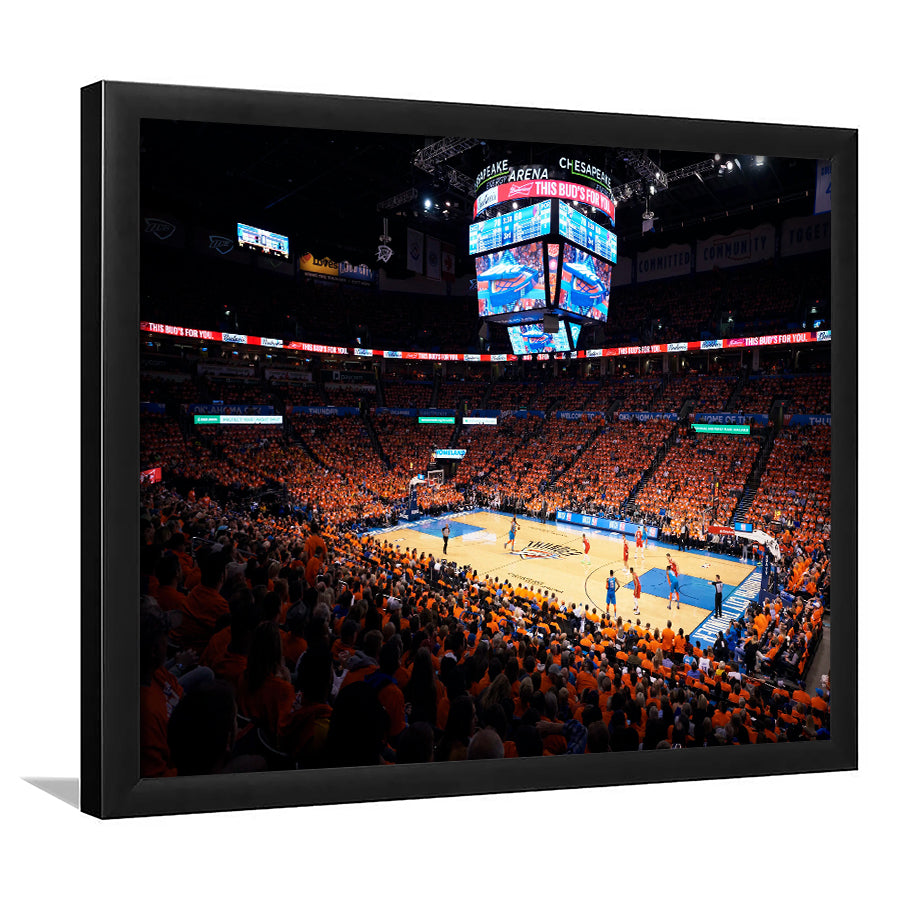 Inside Chesapeake Energy Arena, Stadium Canvas, Sport Art, Gift for him, Framed Art Print Wall Decor, Picture Framed