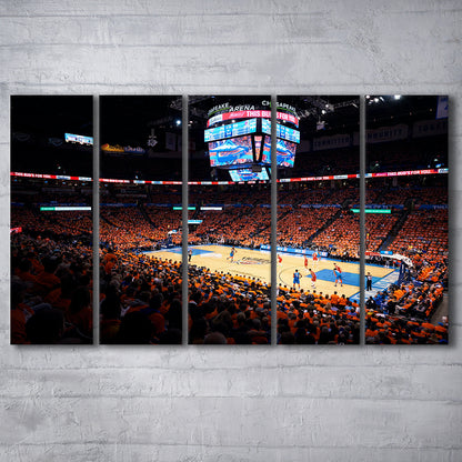 Inside Chesapeake Energy Arena, Stadium Canvas, Sport Art, 5 Panel B, Extra Large Canvas, Canvas Print Wall Art
