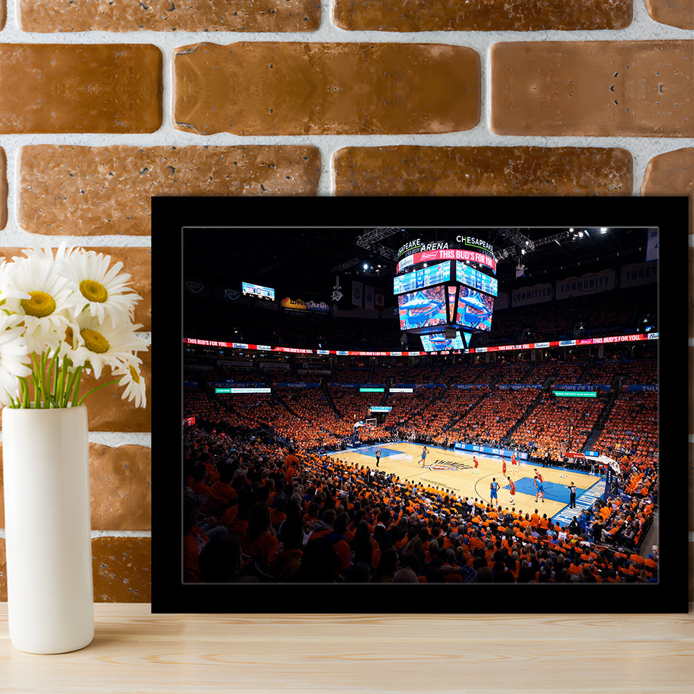 Inside Chesapeake Energy Arena, Stadium Canvas, Sport Art, Gift for him, Framed Art Print Wall Decor, Picture Framed