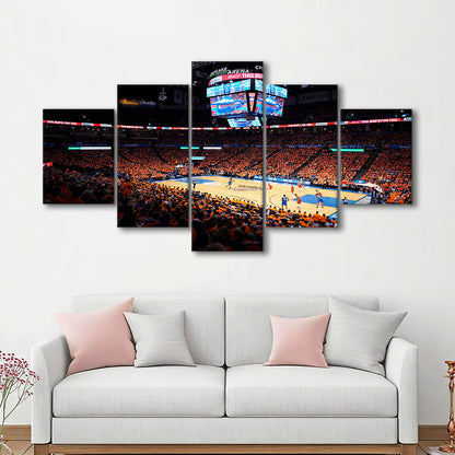 Inside Chesapeake Energy Arena, Stadium Canvas, Sport Art, Gift for him, 5 Panel, Large Canvas, Canvas Print Wall Art