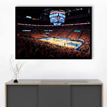 Inside Chesapeake Energy Arena, Stadium Canvas, Sport Art, Gift for him, Framed Art Print Wall Decor, Picture Framed