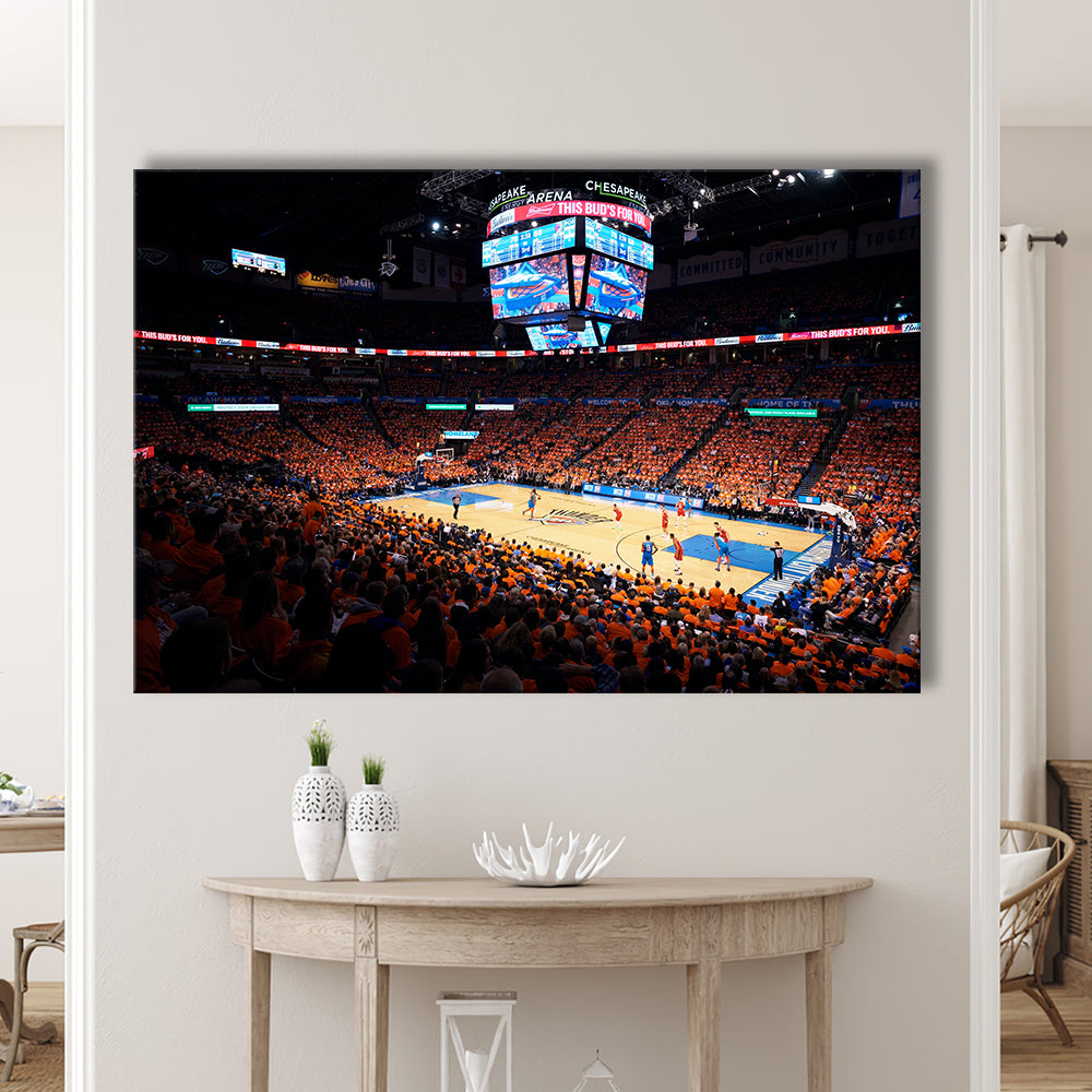Inside Chesapeake Energy Arena, Stadium Canvas, Sport Art, Gift for him, Man Cave Decor, Art Print, Canvas Print Wall Art