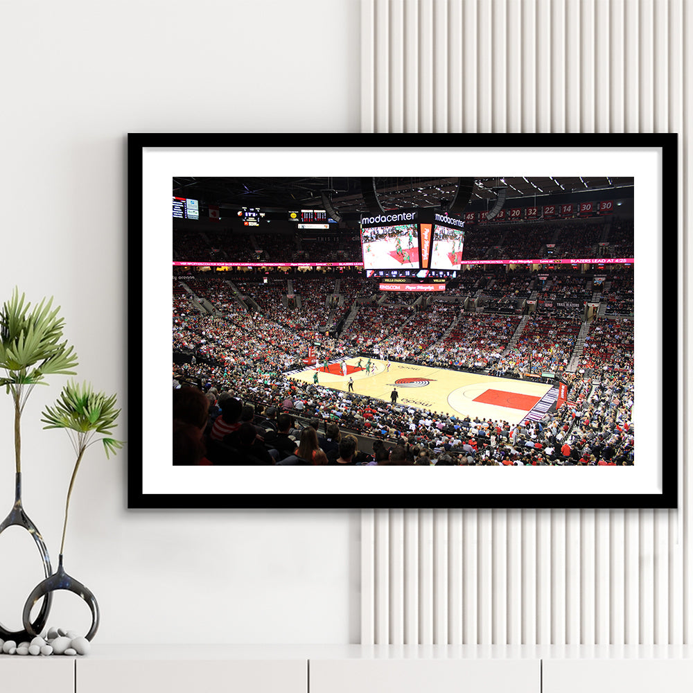 Inside Scotiabank Arena Toronto, Stadium Canvas, Sport Art, Gift for him, White Border Framed Art Print Wall Decor