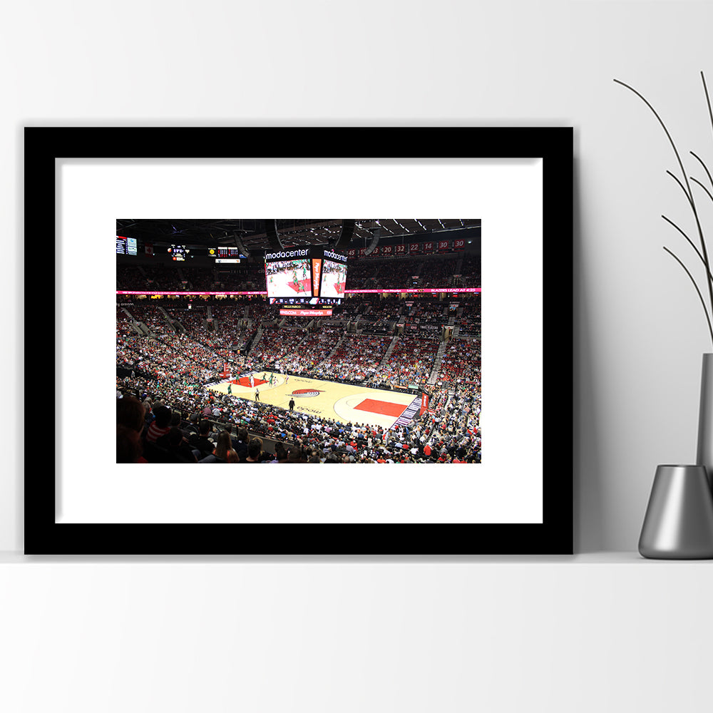 Inside Scotiabank Arena Toronto, Stadium Canvas, Sport Art, Gift for him, White Border Framed Art Print Wall Decor