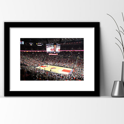 Inside Scotiabank Arena Toronto, Stadium Canvas, Sport Art, Gift for him, White Border Framed Art Print Wall Decor