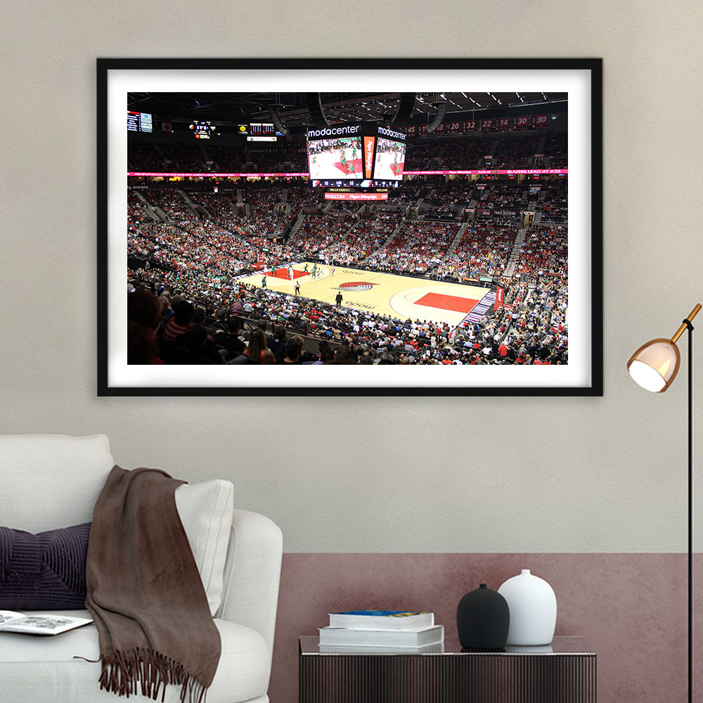 Inside Scotiabank Arena Toronto, Stadium Canvas, Sport Art, Gift for him, White Border Framed Art Print Wall Decor