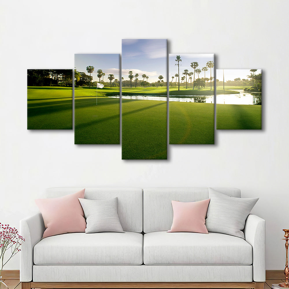 Intercontinental Sanctuary Cove Golf Resorts Of The World, Golf Art Print, 5 Pieces Mixed Canvas Print Wall Art
