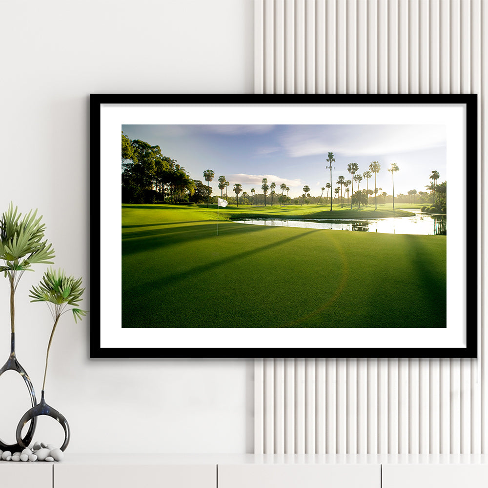 Intercontinental Sanctuary Cove Golf Resorts Of The World, Goft Art Print, Framed Art Print White Border Wall Decor