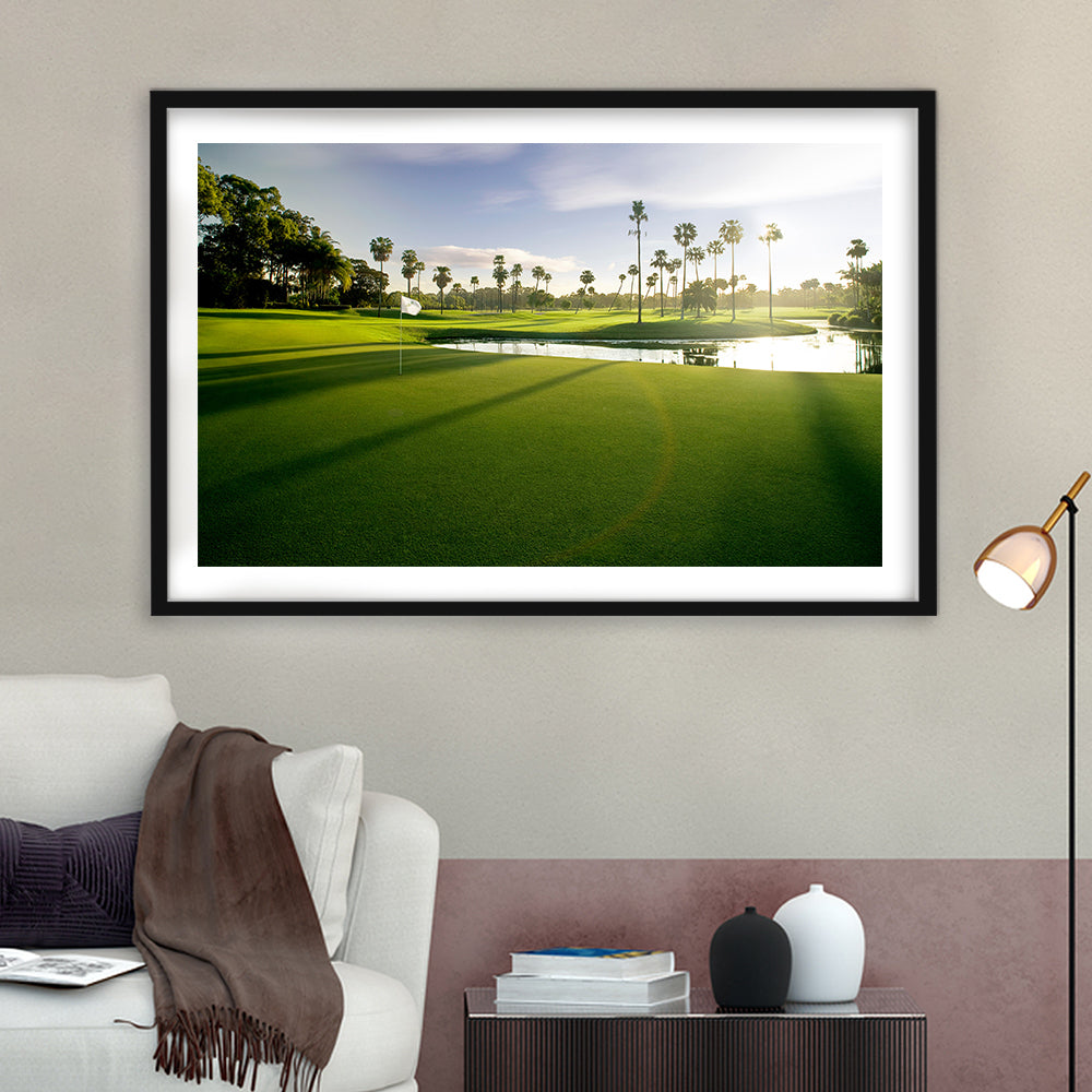Intercontinental Sanctuary Cove Golf Resorts Of The World, Goft Art Print, Framed Art Print White Border Wall Decor