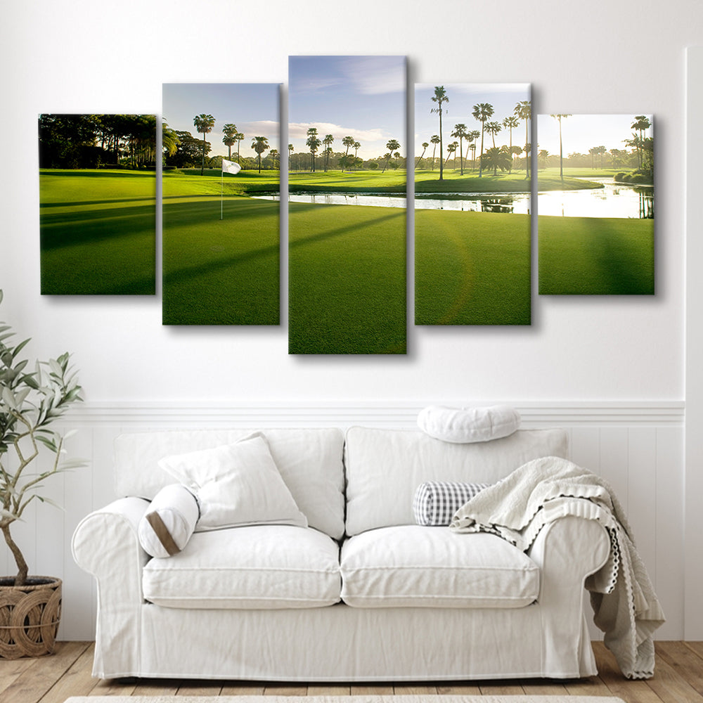 Intercontinental Sanctuary Cove Golf Resorts Of The World, Golf Art Print, 5 Pieces Mixed Canvas Print Wall Art