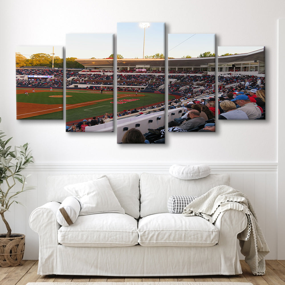 Interior of Swayze Field, Stadium Canvas, Sport Art, Gift for him, 5 Panel, Large Canvas, Canvas Print Wall Art