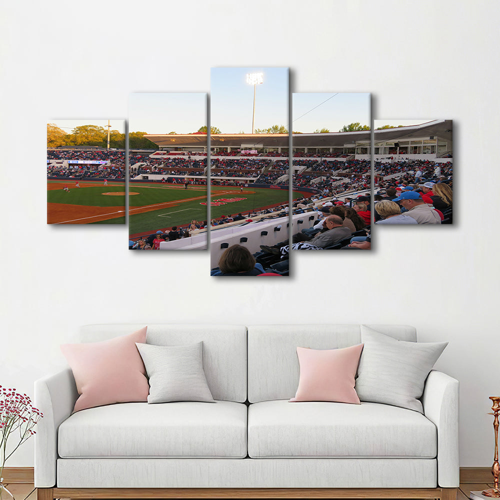 Interior of Swayze Field, Stadium Canvas, Sport Art, Gift for him, 5 Panel, Large Canvas, Canvas Print Wall Art