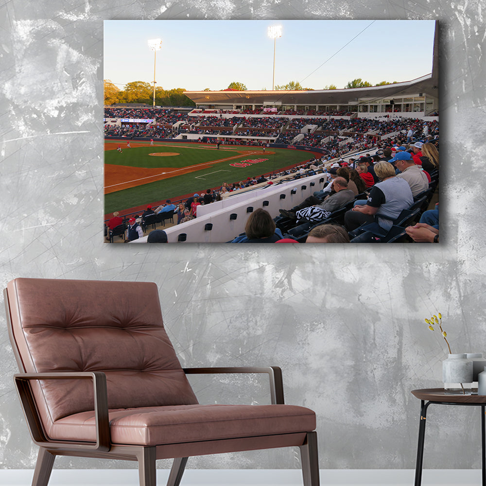 Interior of Swayze Field, Stadium Canvas, Sport Art, Gift for him, Man Cave Decor, Art Print, Canvas Print Wall Art