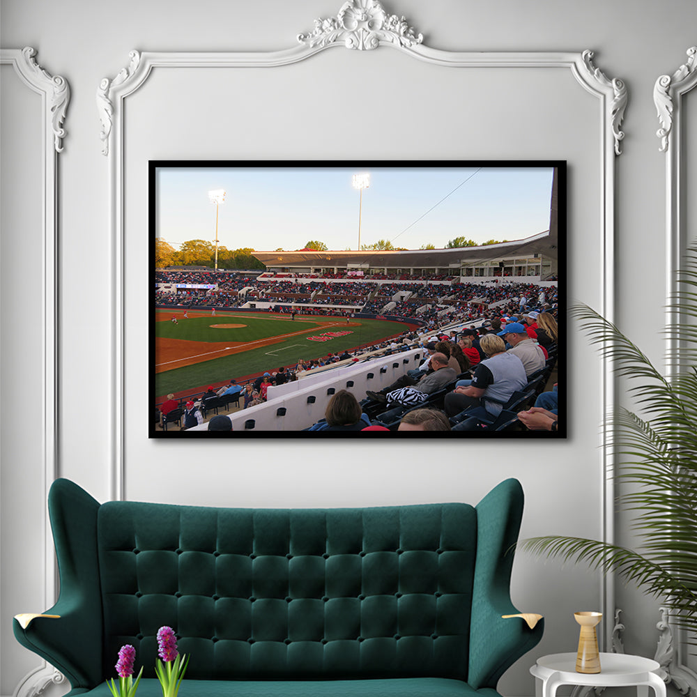 Interior of Swayze Field, Stadium Canvas, Sport Art, Gift for him, Framed Art Print Wall Decor, Picture Framed