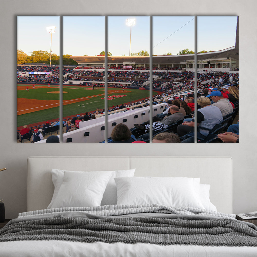 Interior of Swayze Field, Stadium Canvas, Sport Art, 5 Panel B, Extra Large Canvas, Canvas Print Wall Art