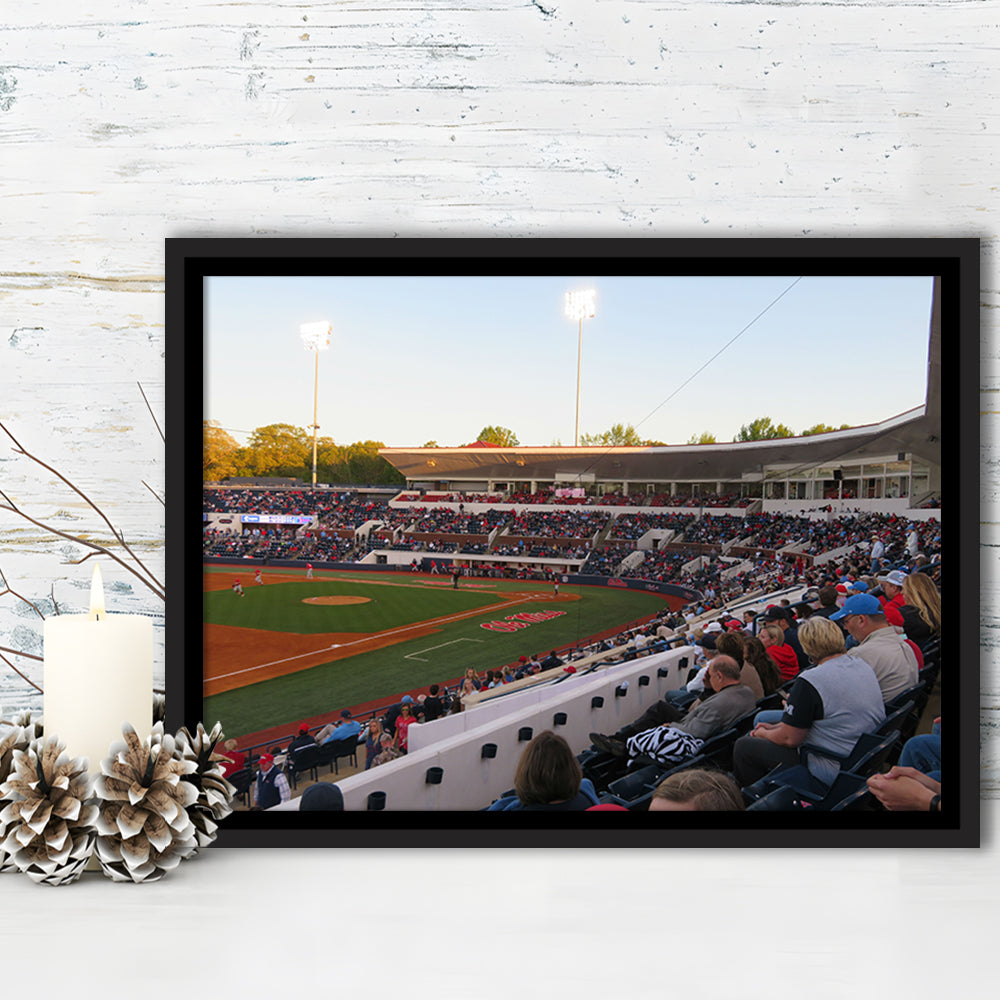 Interior of Swayze Field, Stadium Canvas, Sport Art, Framed Canvas Print Wall Art, Floating Frame