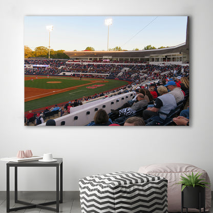 Interior of Swayze Field, Stadium Canvas, Sport Art, Gift for him, Man Cave Decor, Art Print, Canvas Print Wall Art