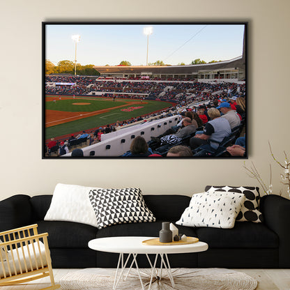Interior of Swayze Field, Stadium Canvas, Sport Art, Framed Canvas Print Wall Art, Floating Frame