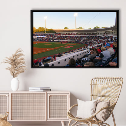 Interior of Swayze Field, Stadium Canvas, Sport Art, Framed Canvas Print Wall Art, Floating Frame