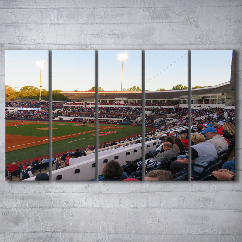 Interior of Swayze Field, Stadium Canvas, Sport Art, 5 Panel B, Extra Large Canvas, Canvas Print Wall Art