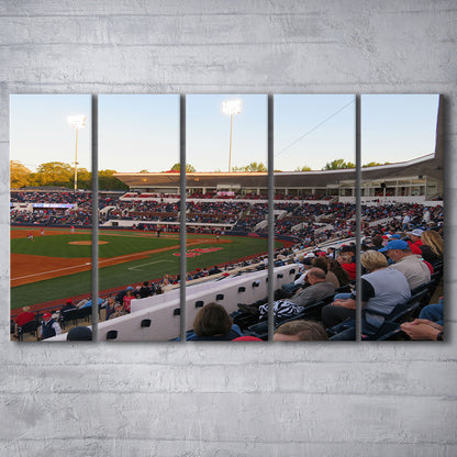 Interior of Swayze Field, Stadium Canvas, Sport Art, 5 Panel B, Extra Large Canvas, Canvas Print Wall Art