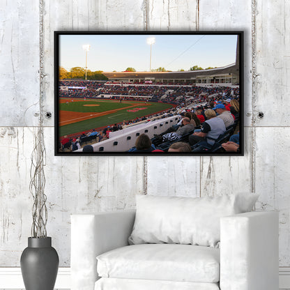 Interior of Swayze Field, Stadium Canvas, Sport Art, Framed Canvas Print Wall Art, Floating Frame