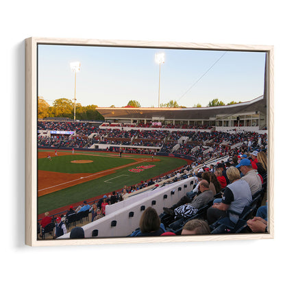 Interior of Swayze Field, Stadium Canvas, Sport Art, Framed Canvas Print Wall Art, Floating Frame