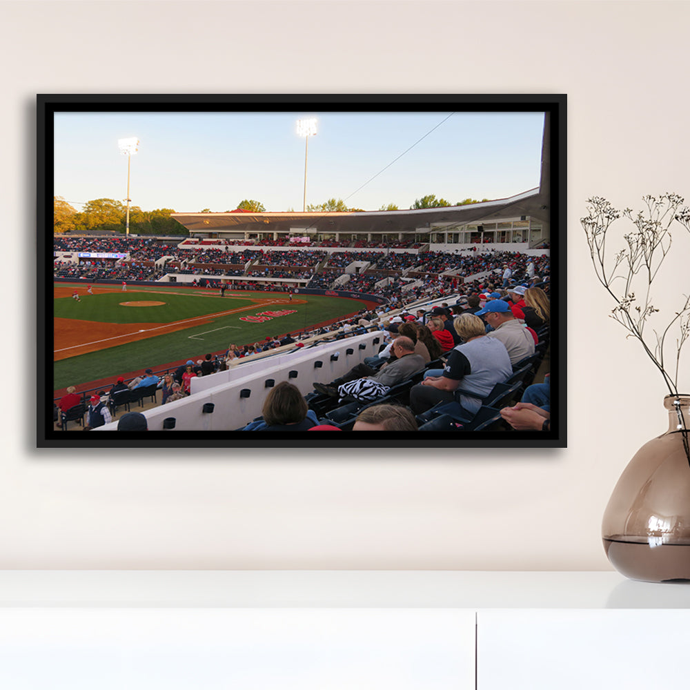 Interior of Swayze Field, Stadium Canvas, Sport Art, Framed Canvas Print Wall Art, Floating Frame