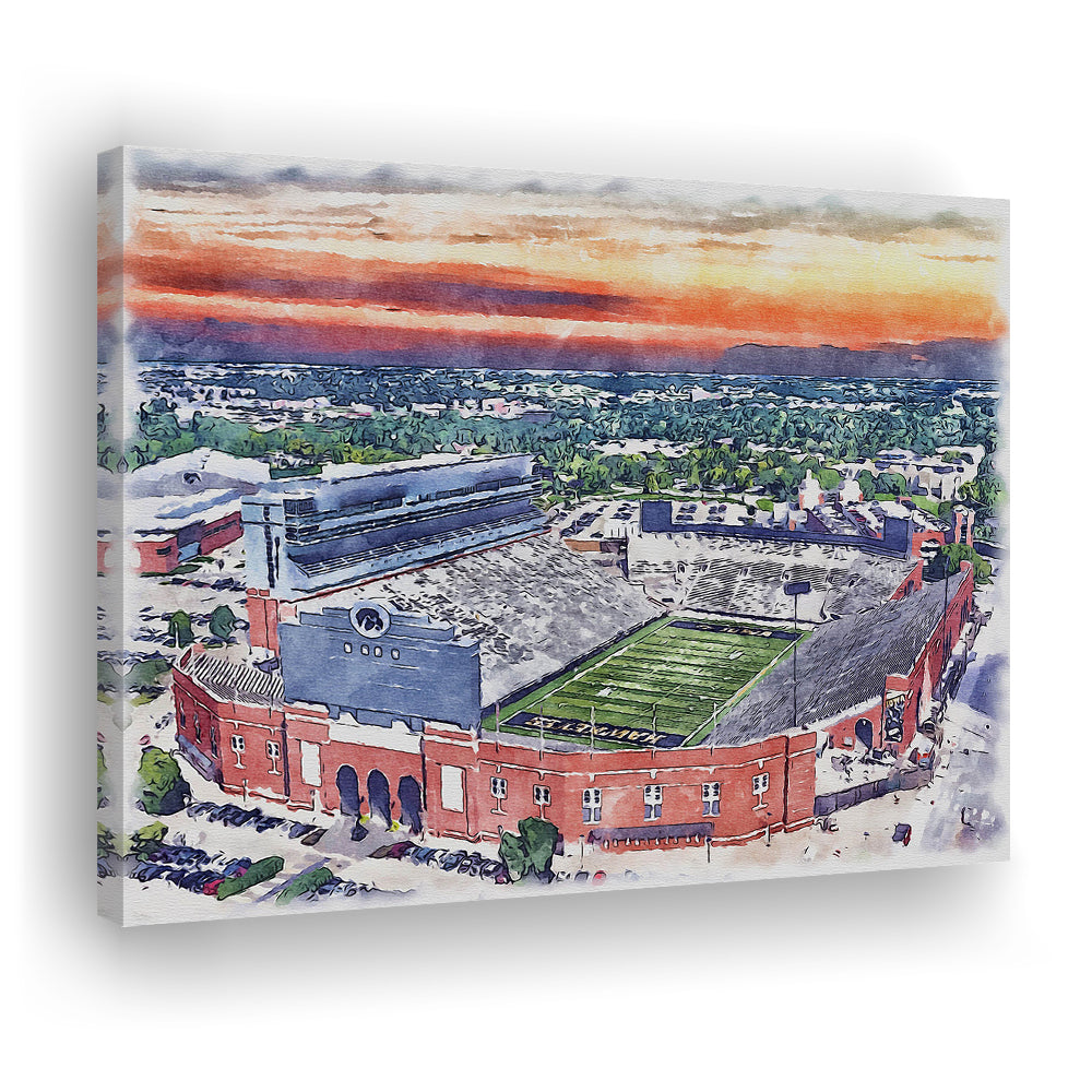 Iowa Hawkeyes, Kinnick Painting Stadium Watercolor, Sport Art, Gifts for him, Canvas Print Wall Art