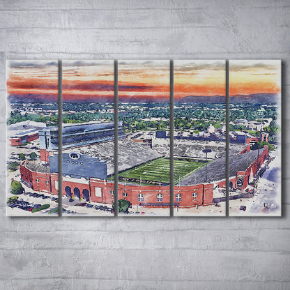 Iowa Hawkeyes, Kinnick Painting Stadium Watercolor, Sport Art, Extra Large Canvas Print Wall Art