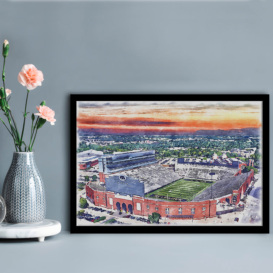 Iowa Hawkeyes, Kinnick Painting Stadium Watercolor, Sport Gift Art, Framed Art Print Wall Decor