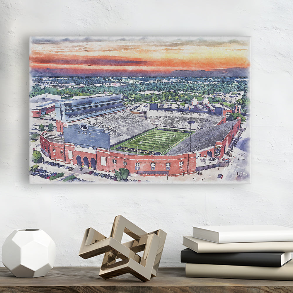Iowa Hawkeyes, Kinnick Painting Stadium Watercolor, Sport Art, Gifts for him, Canvas Print Wall Art