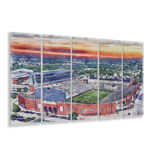 Iowa Hawkeyes, Kinnick Painting Stadium Watercolor, Sport Art, Extra Large Canvas Print Wall Art